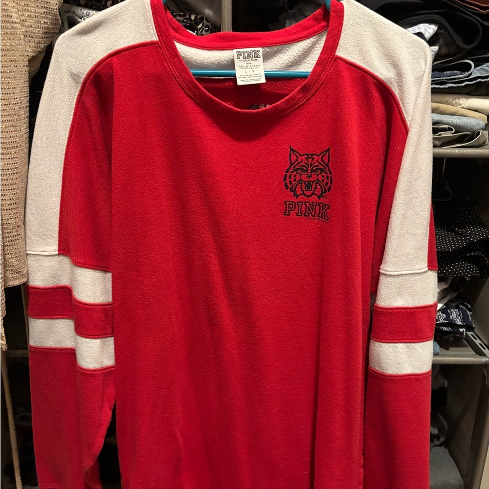 Victoria's Secret PINK Red Long Sleeve Shirt Wildcats